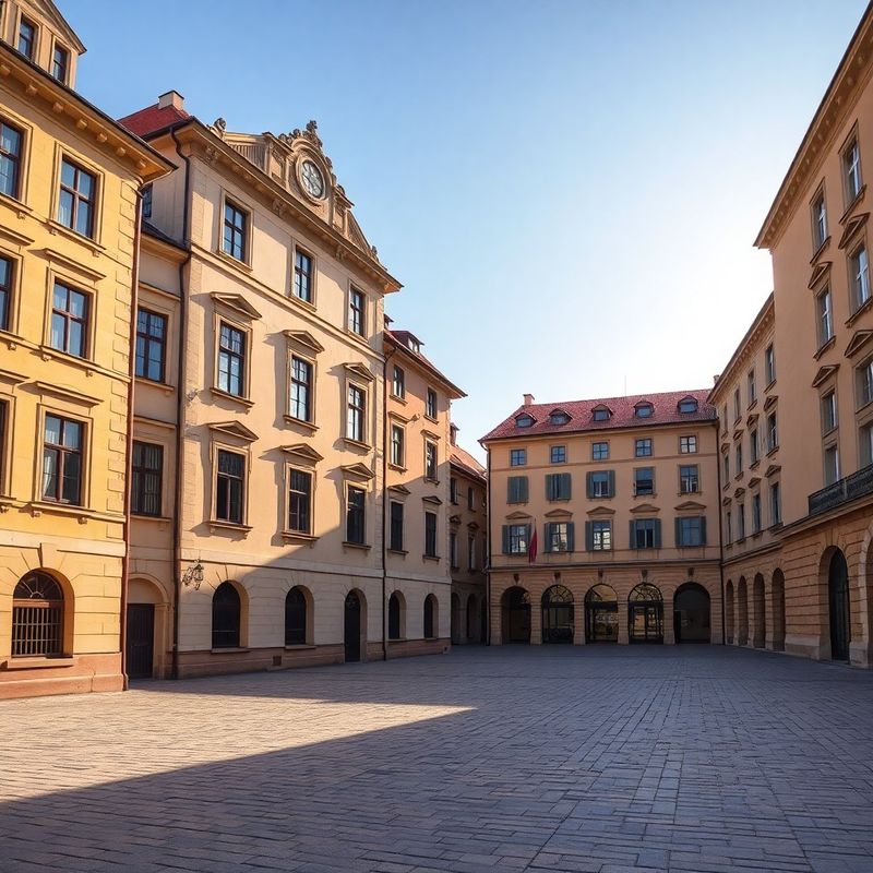 Pieskové fasády baroknej budovy s olivovými okennými rámami na popradskom námestí v popoludňajšom svetle